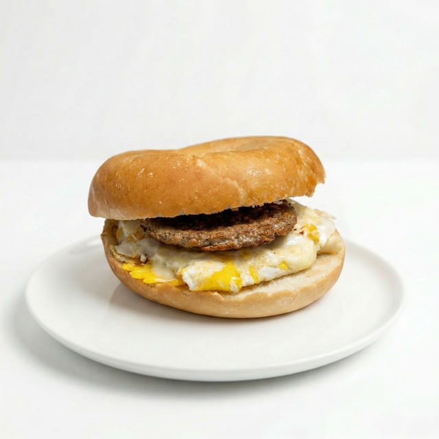 Turkey Sausage Egg and Cheese Sandwich.