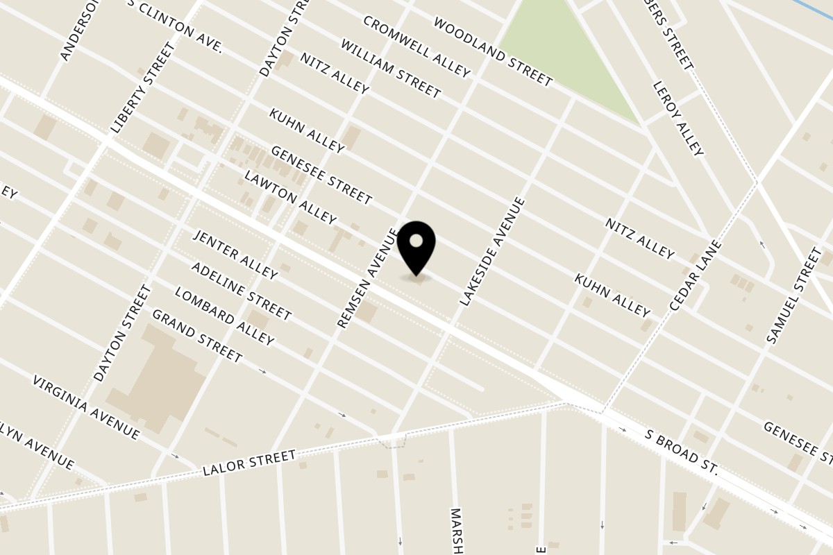 Map showing the location of Trenton Bagel House on 1356 S broad street in Trenton